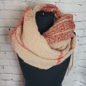 Plaid Orange Scarf  